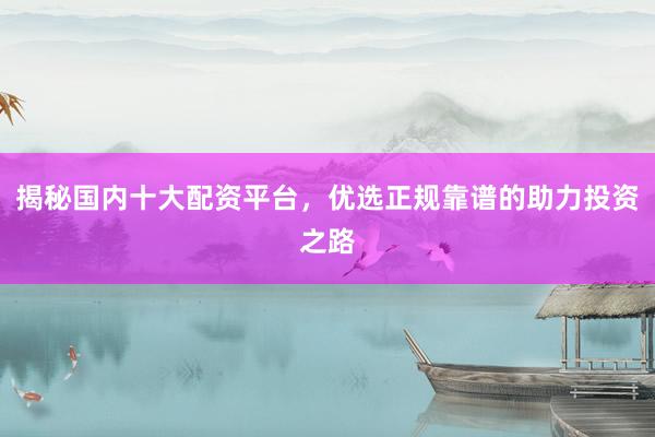 揭秘国内十大配资平台，优选正规靠谱的助力投资之路