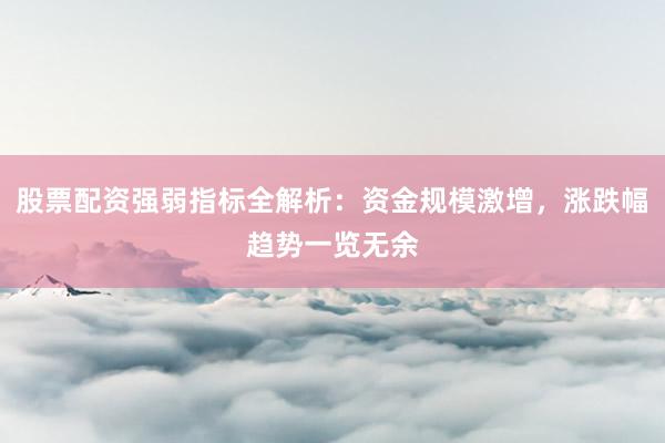 股票配资强弱指标全解析:资金规模激增,涨跌幅趋势一览无余