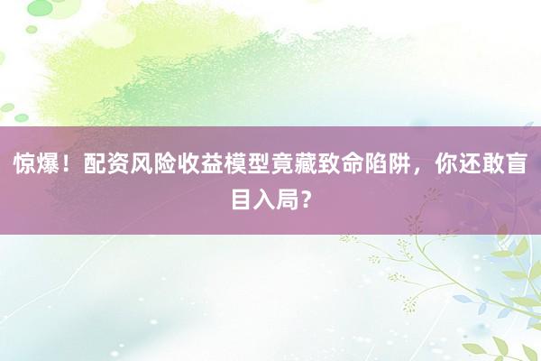 惊爆！配资风险收益模型竟藏致命陷阱，你还敢盲目入局？