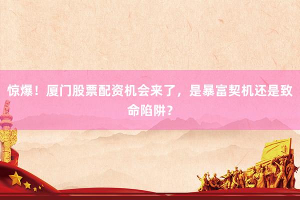 惊爆！厦门股票配资机会来了，是暴富契机还是致命陷阱？