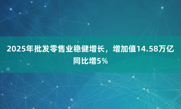 2025年批发零售业稳健增长，增加值14.58万亿同比增5%